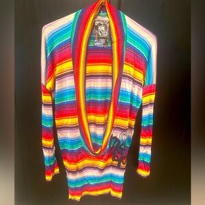 Desigual top long sleeve multicolored size medium